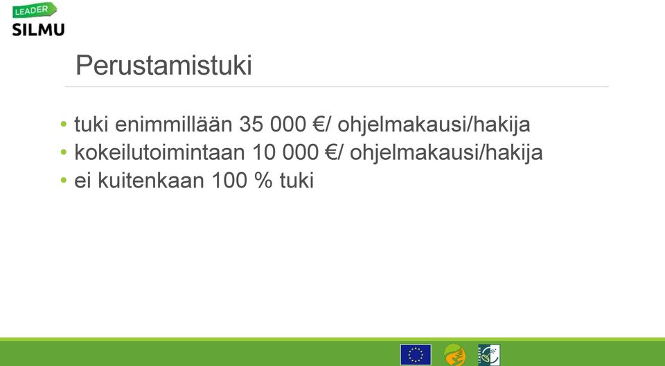 kokeilutoimintaan 10 000 /