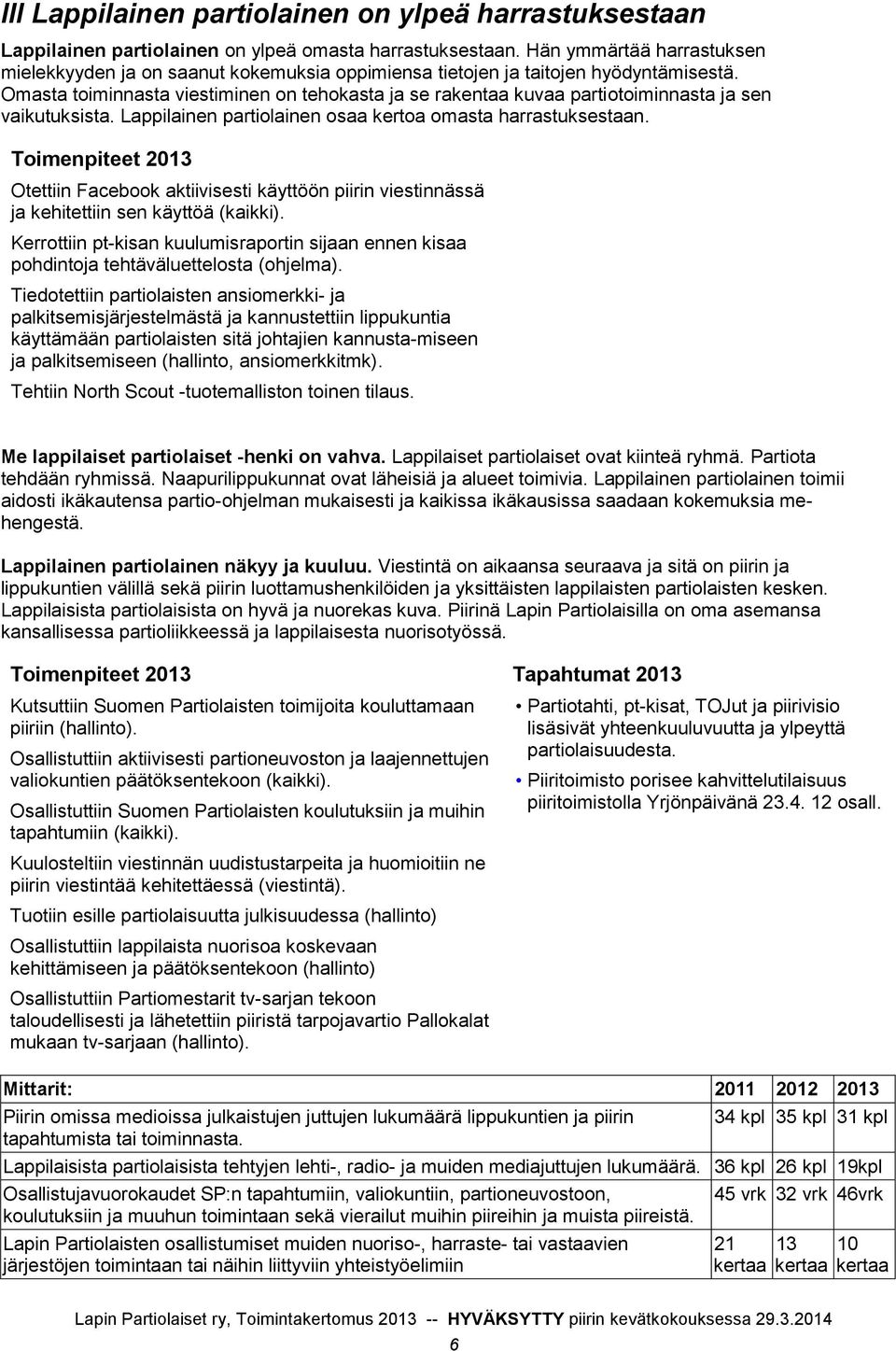 Omasta toiminnasta viestiminen on tehokasta ja se rakentaa kuvaa partiotoiminnasta ja sen vaikutuksista. Lappilainen partiolainen osaa kertoa omasta harrastuksestaan.