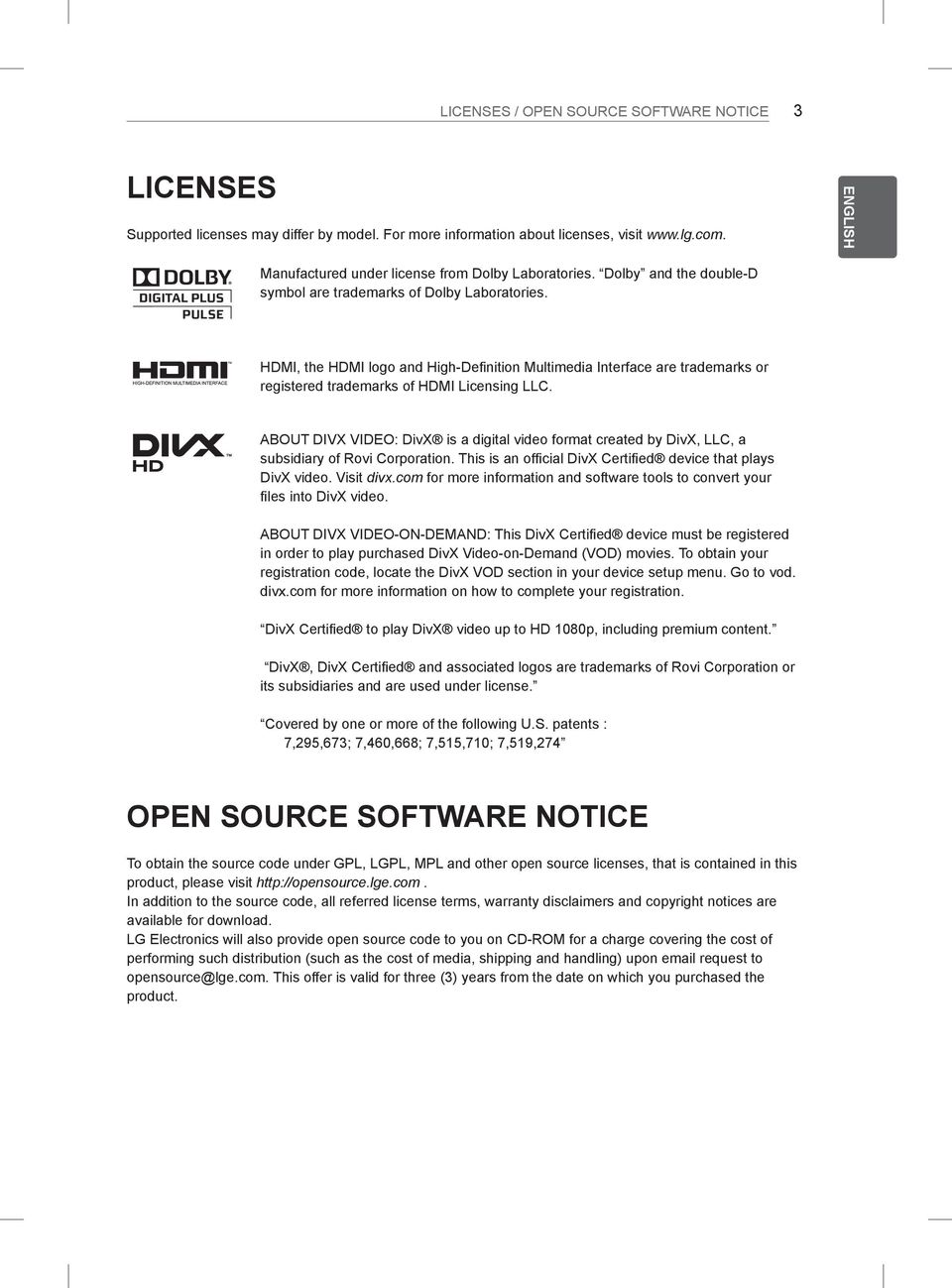 HDMI, the HDMI logo and High-Definition Multimedia Interface are trademarks or registered trademarks of HDMI Licensing LLC.