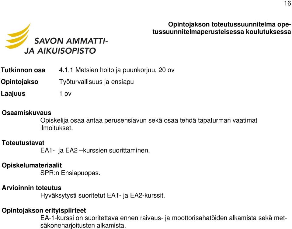 SPR:n Ensiapuopas. Hyväksytysti suoritetut EA1- ja EA2-kurssit.