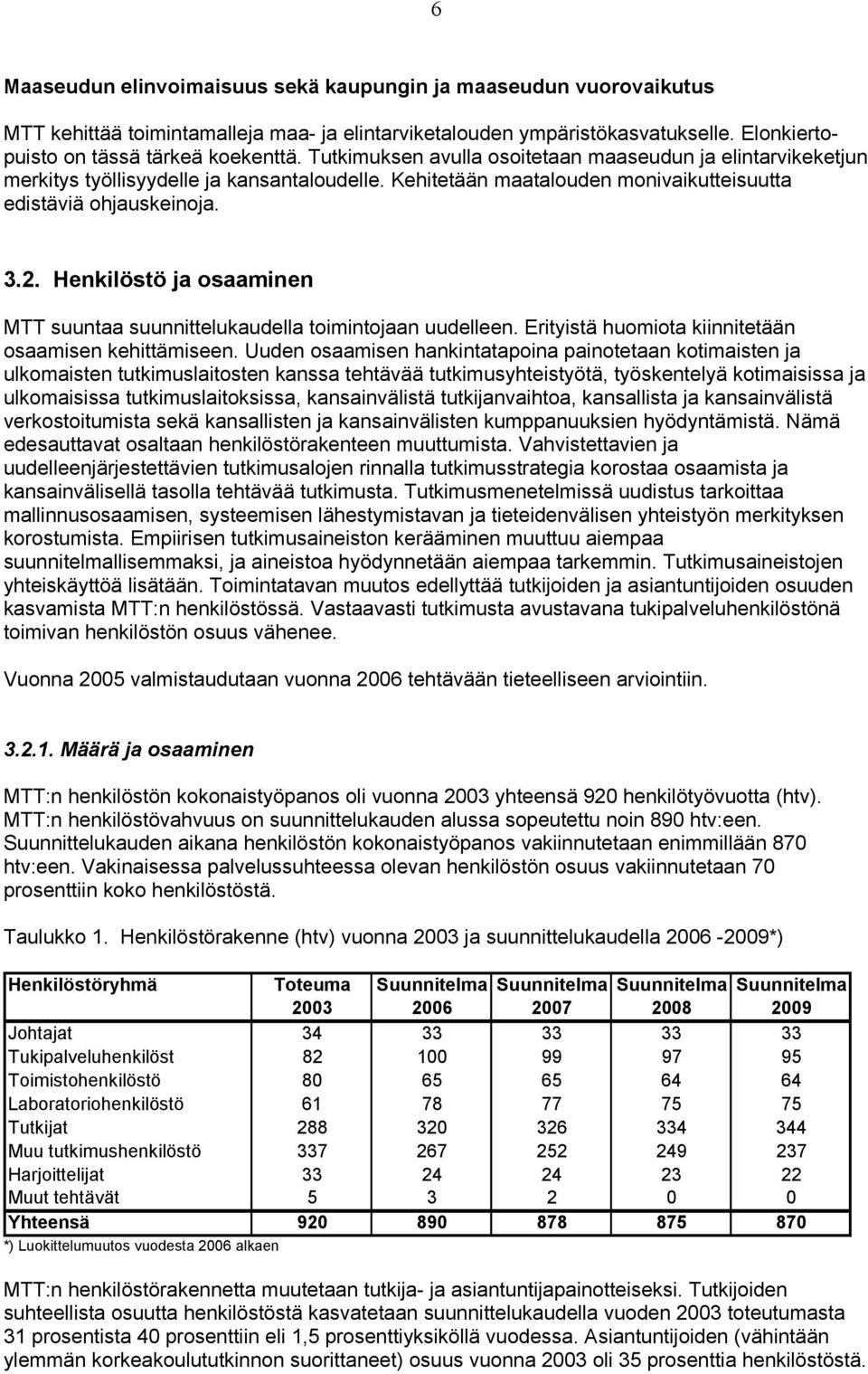 Henkilöstö ja osaaminen MTT suuntaa suunnittelukaudella toimintojaan uudelleen. Erityistä huomiota kiinnitetään osaamisen kehittämiseen.