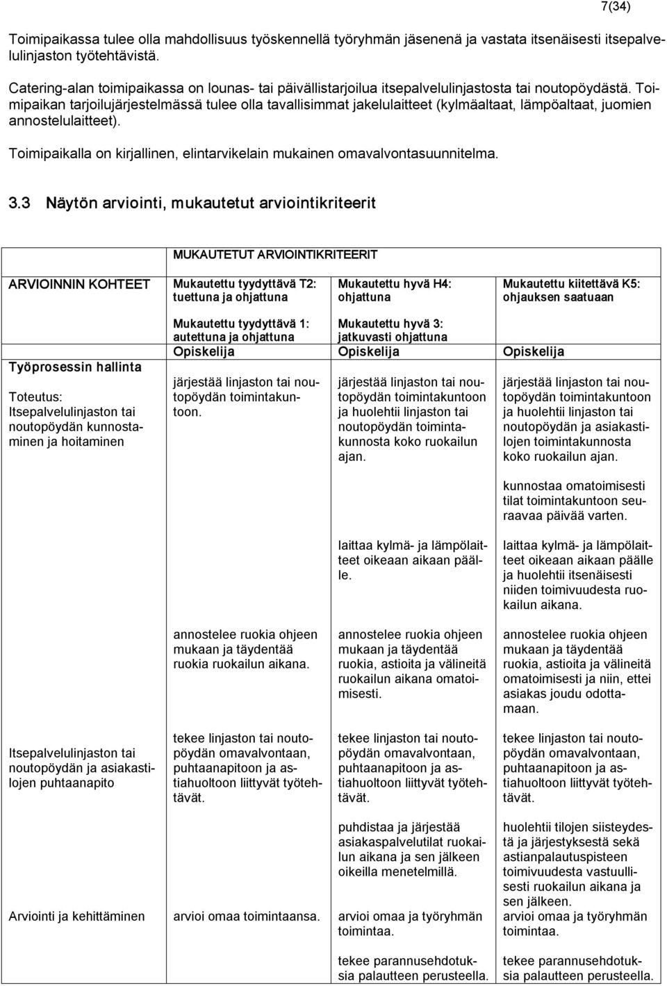 Toimipaikan tarjoilujärjestelmässä tulee olla tavallisimmat jakelulaitteet (kylmäaltaat, lämpöaltaat, juomien annostelulaitteet).