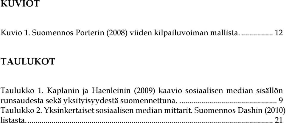 Kaplanin ja Haenleinin (2009) kaavio sosiaalisen median sisällön runsaudesta