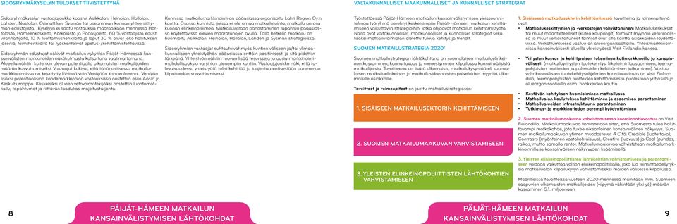 60 % vastaajista edusti viranhaltijoita, 10 % luottamushenkilöitä ja loput 30 % olivat joko hallituksen jäseniä, toimihenkilöitä tai työskentelivät opetus-/kehittämistehtävissä.