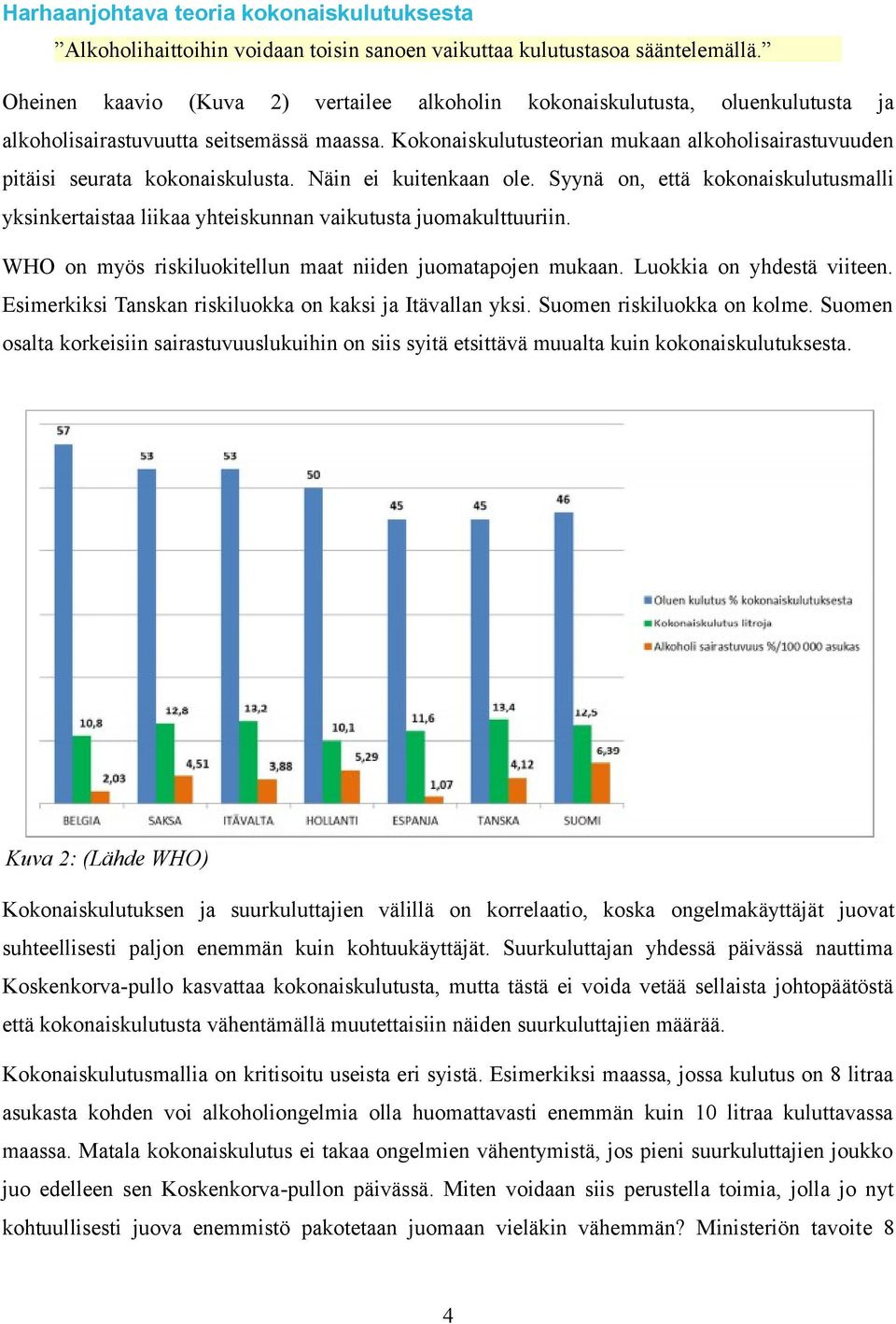 Kokonaiskulutusteorian mukaan alkoholisairastuvuuden pitäisi seurata kokonaiskulusta. Näin ei kuitenkaan ole.