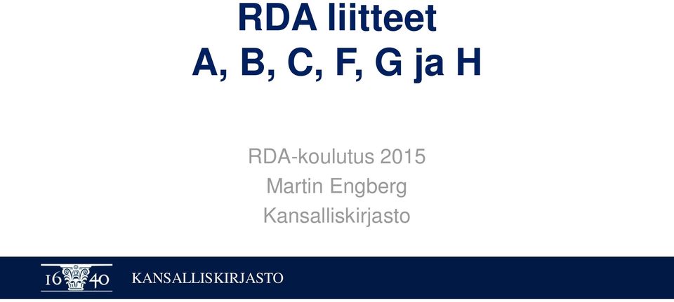 RDA-koulutus 2015