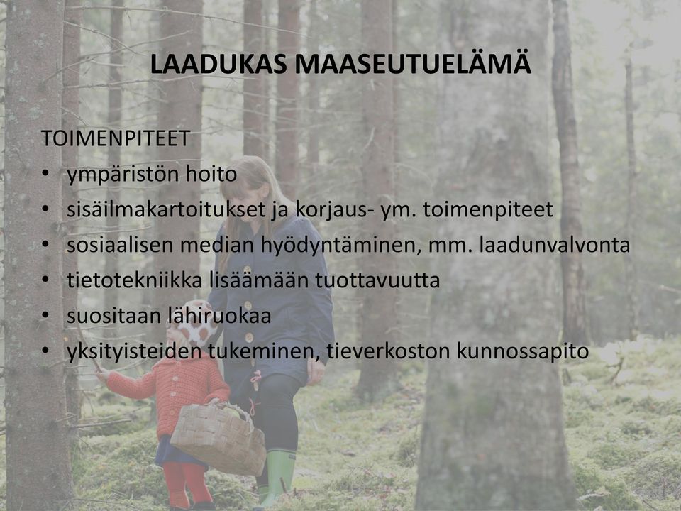 toimenpiteet sosiaalisen median hyödyntäminen, mm.