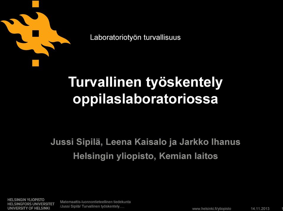 Jarkko Ihanus Helsingin yliopisto, Kemian laitos