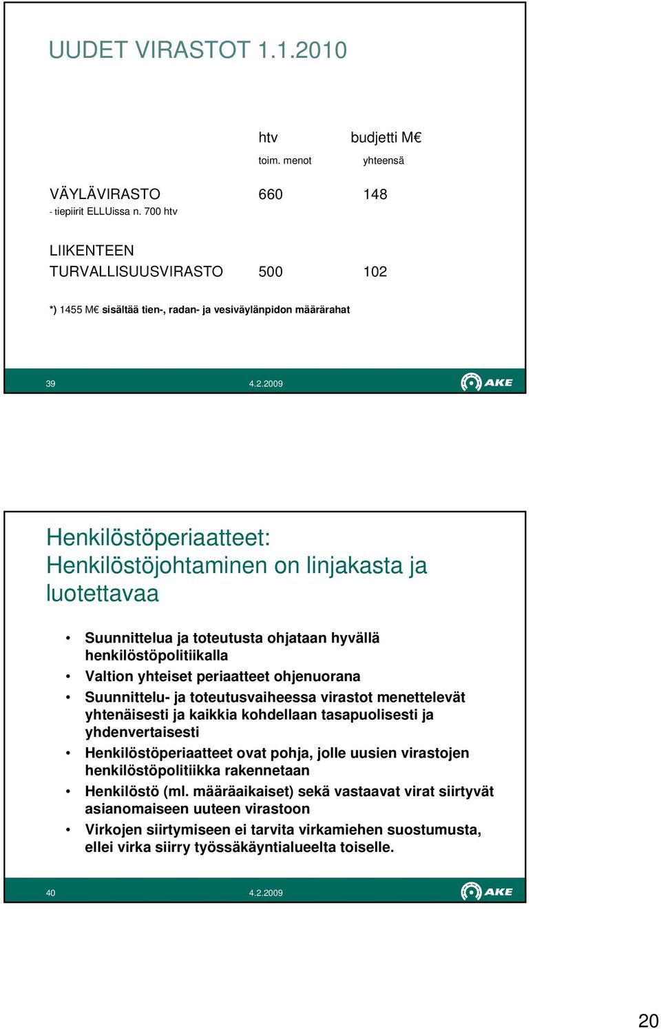 ja toteutusta ohjataan hyvällä henkilöstöpolitiikalla Valtion yhteiset periaatteet ohjenuorana Suunnittelu- ja toteutusvaiheessa virastot menettelevät yhtenäisesti ja kaikkia kohdellaan