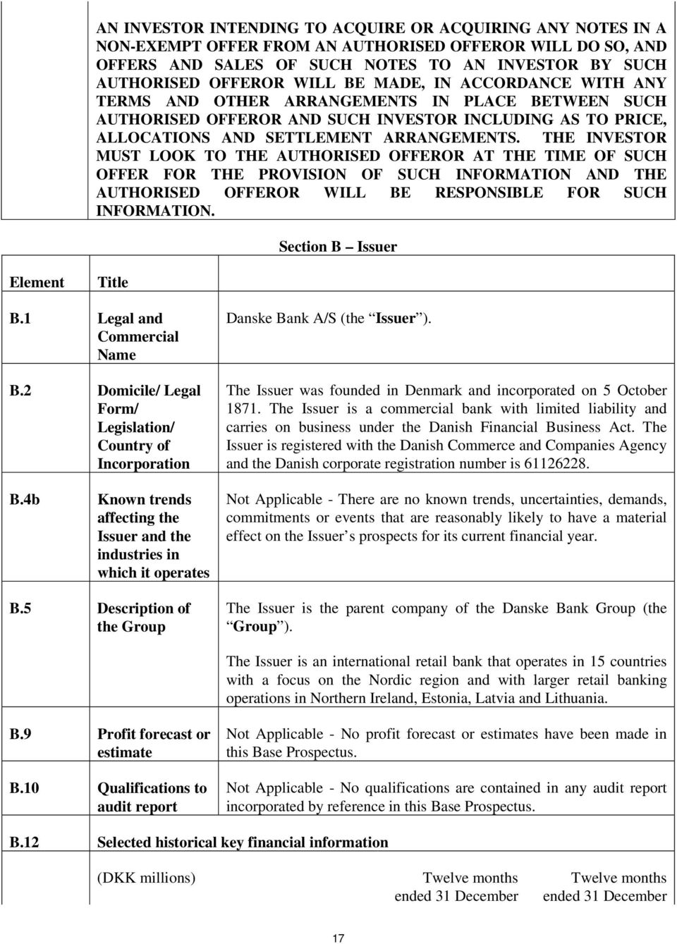 THE INVESTOR MUST LOOK TO THE AUTHORISED OFFEROR AT THE TIME OF SUCH OFFER FOR THE PROVISION OF SUCH INFORMATION AND THE AUTHORISED OFFEROR WILL BE RESPONSIBLE FOR SUCH INFORMATION.