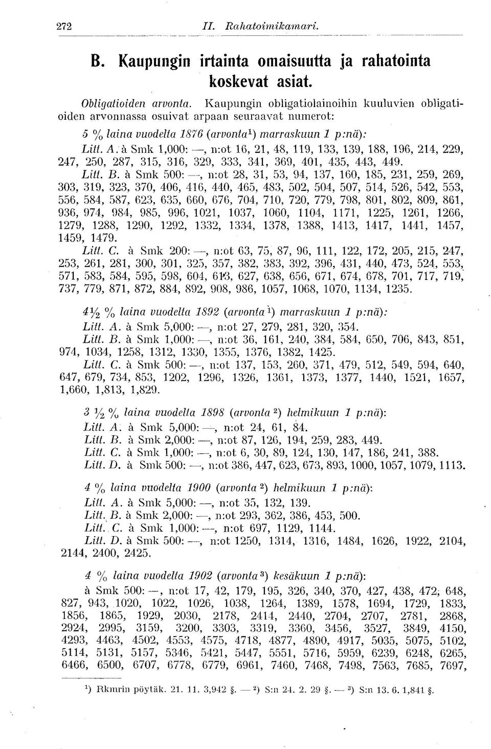 k Smk 1,000:, n:ot 16, 21, 48, 119, 133, 139, 188, 196, 214, 229, 247, 250, 287, 315, 316, 329, 333, 341, 369, 401, 435, 443, 449. Litt. B.