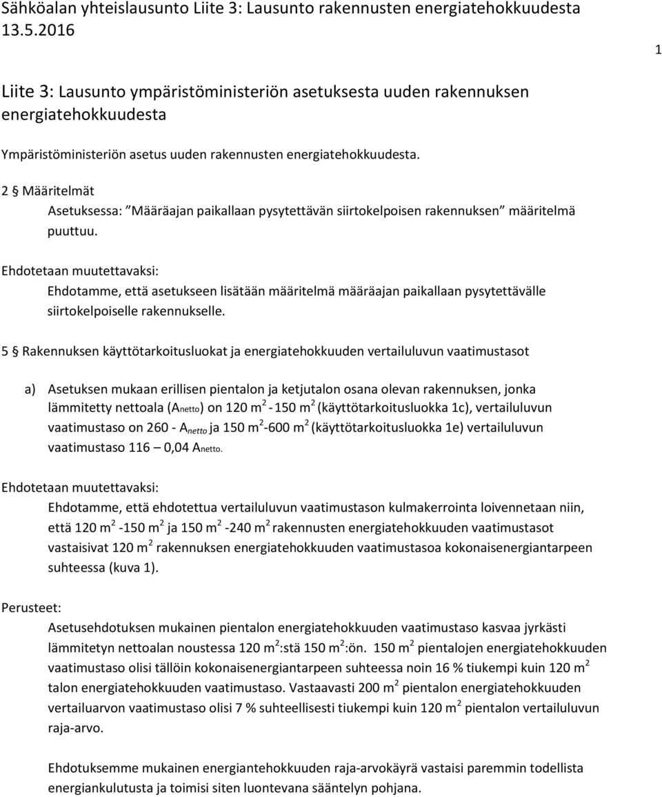 Ehdotamme, että asetukseen lisätään määritelmä määräajan paikallaan pysytettävälle siirtokelpoiselle rakennukselle.