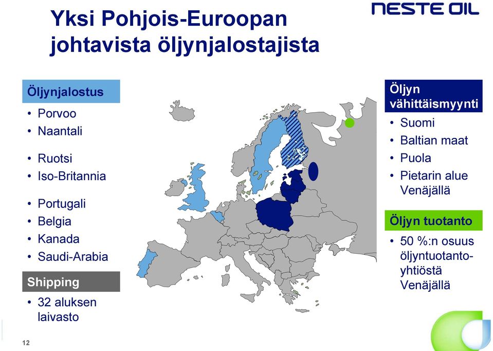 32 aluksen laivasto Öljyn vähittäismyynti Suomi Baltian maat Puola Pietarin