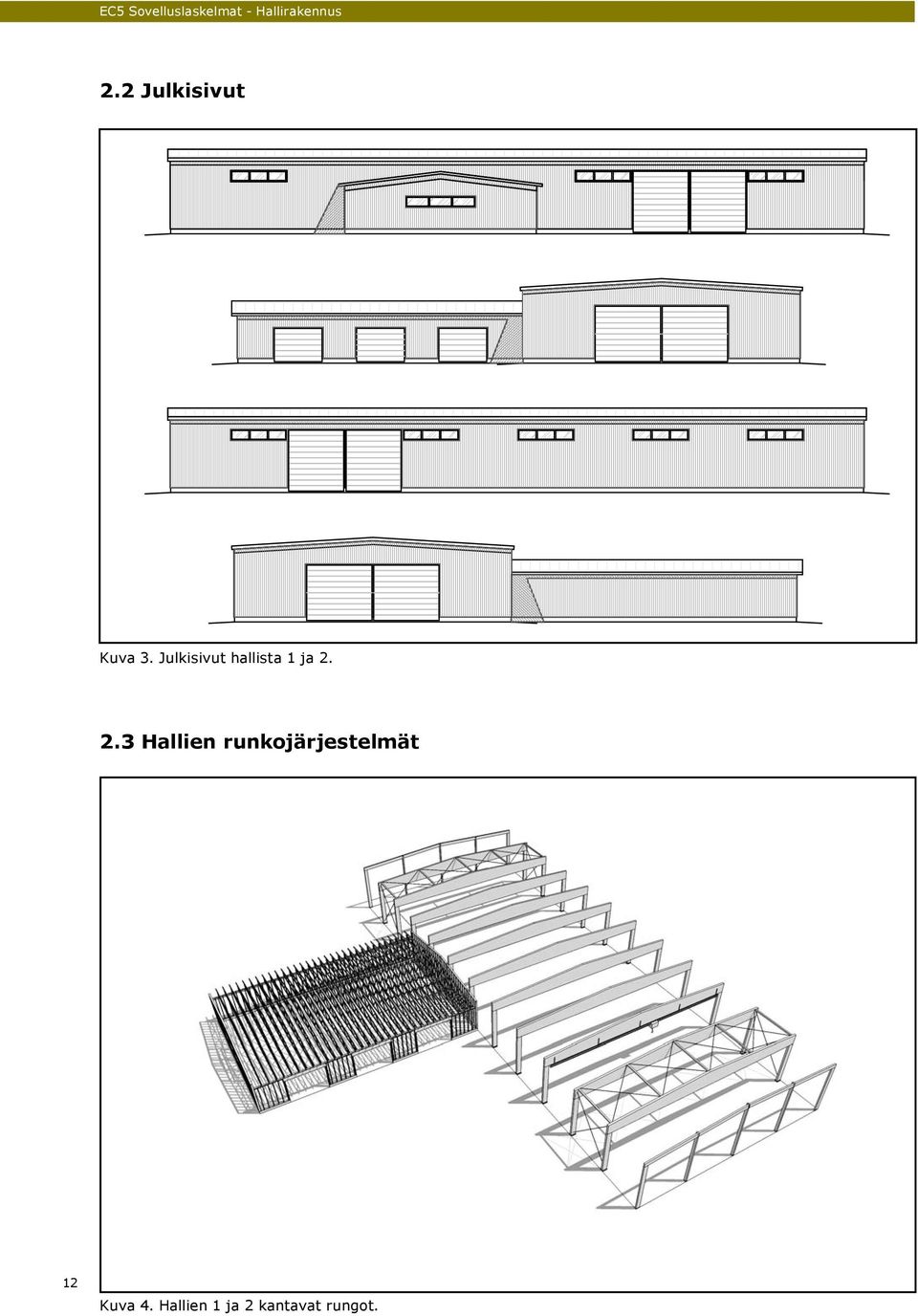 2.3 Hallien runkojärjestelmät