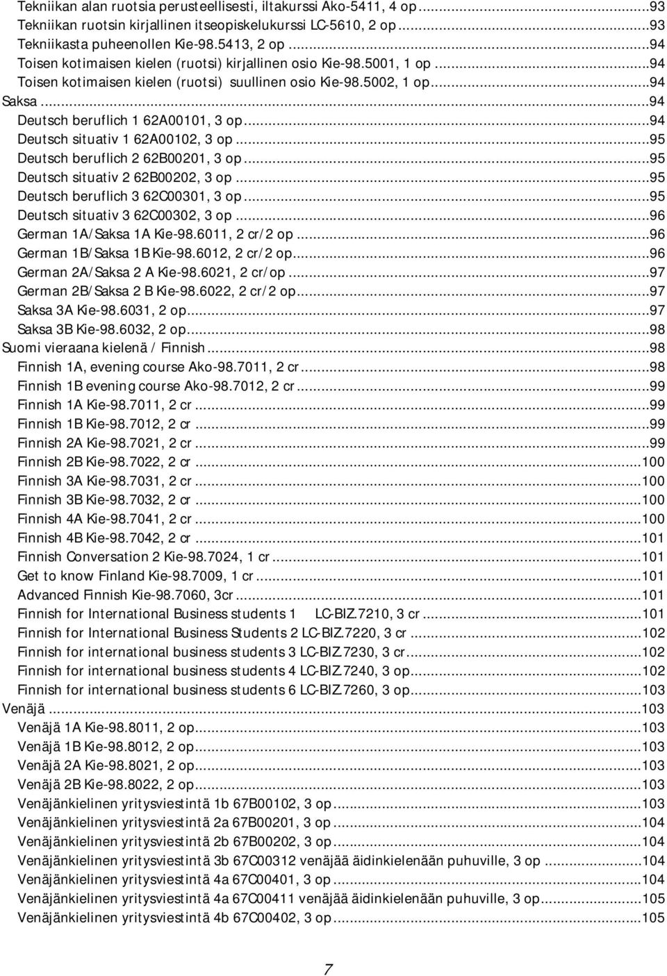 ..94 Deutsch situativ 1 62A00102, 3 op...95 Deutsch beruflich 2 62B00201, 3 op...95 Deutsch situativ 2 62B00202, 3 op...95 Deutsch beruflich 3 62C00301, 3 op...95 Deutsch situativ 3 62C00302, 3 op.