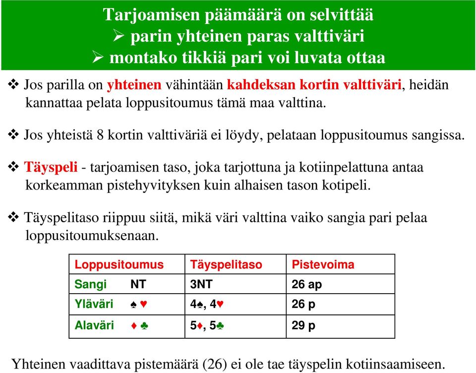 Täyspeli - tarjoamisen taso, joka tarjottuna ja kotiinpelattuna antaa korkeamman pistehyvityksen kuin alhaisen tason kotipeli.