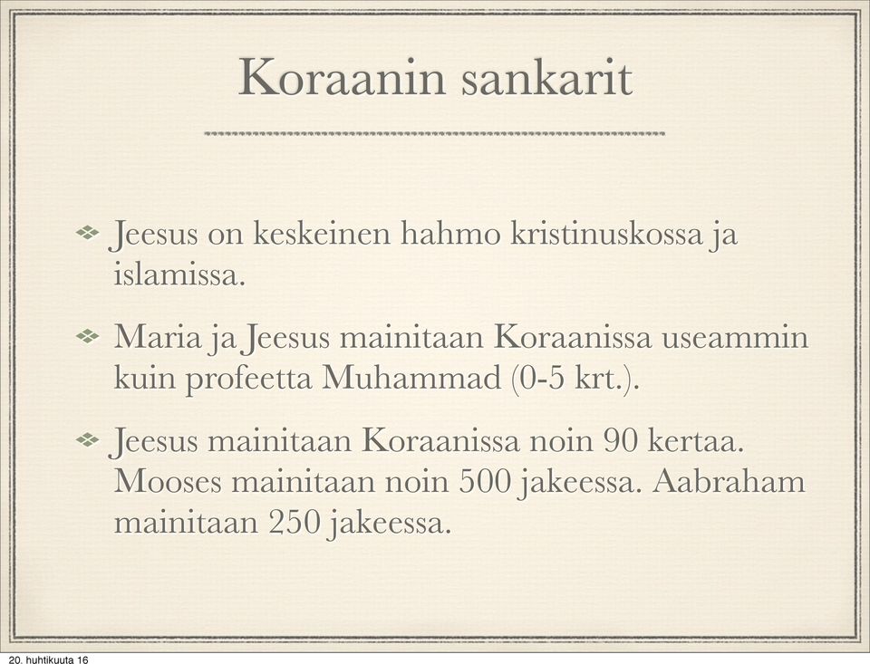 Maria ja Jeesus mainitaan Koraanissa useammin kuin profeetta