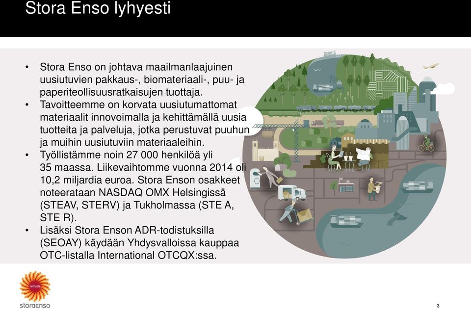 materiaaleihin. Työllistämme noin 27 000 henkilöä yli 35 maassa. Liikevaihtomme vuonna 2014 oli 10,2 miljardia euroa.