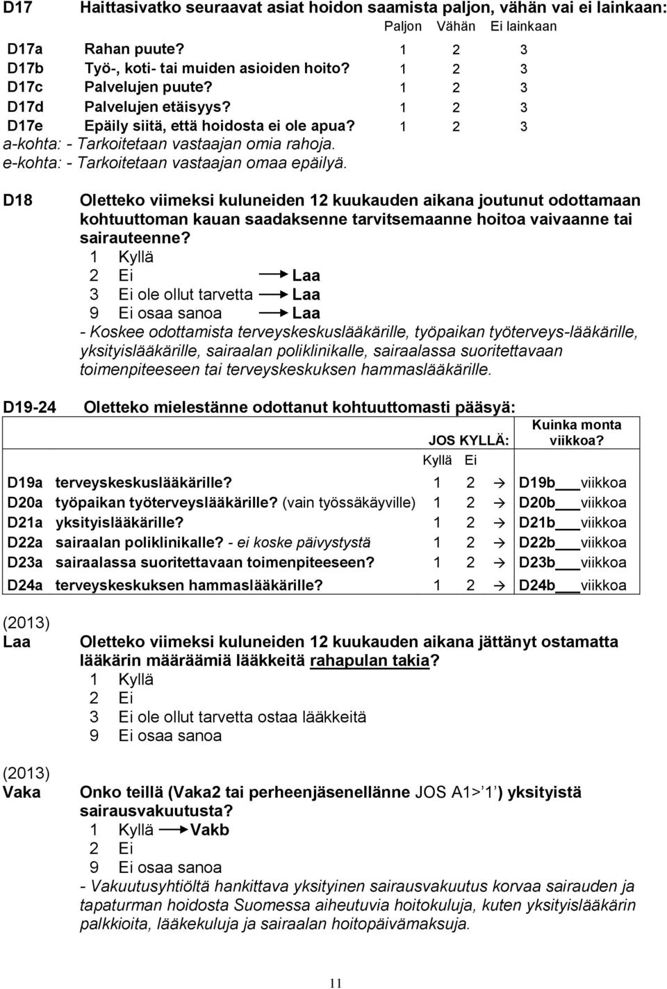 e-kohta: - Tarkoitetaan vastaajan omaa epäilyä.