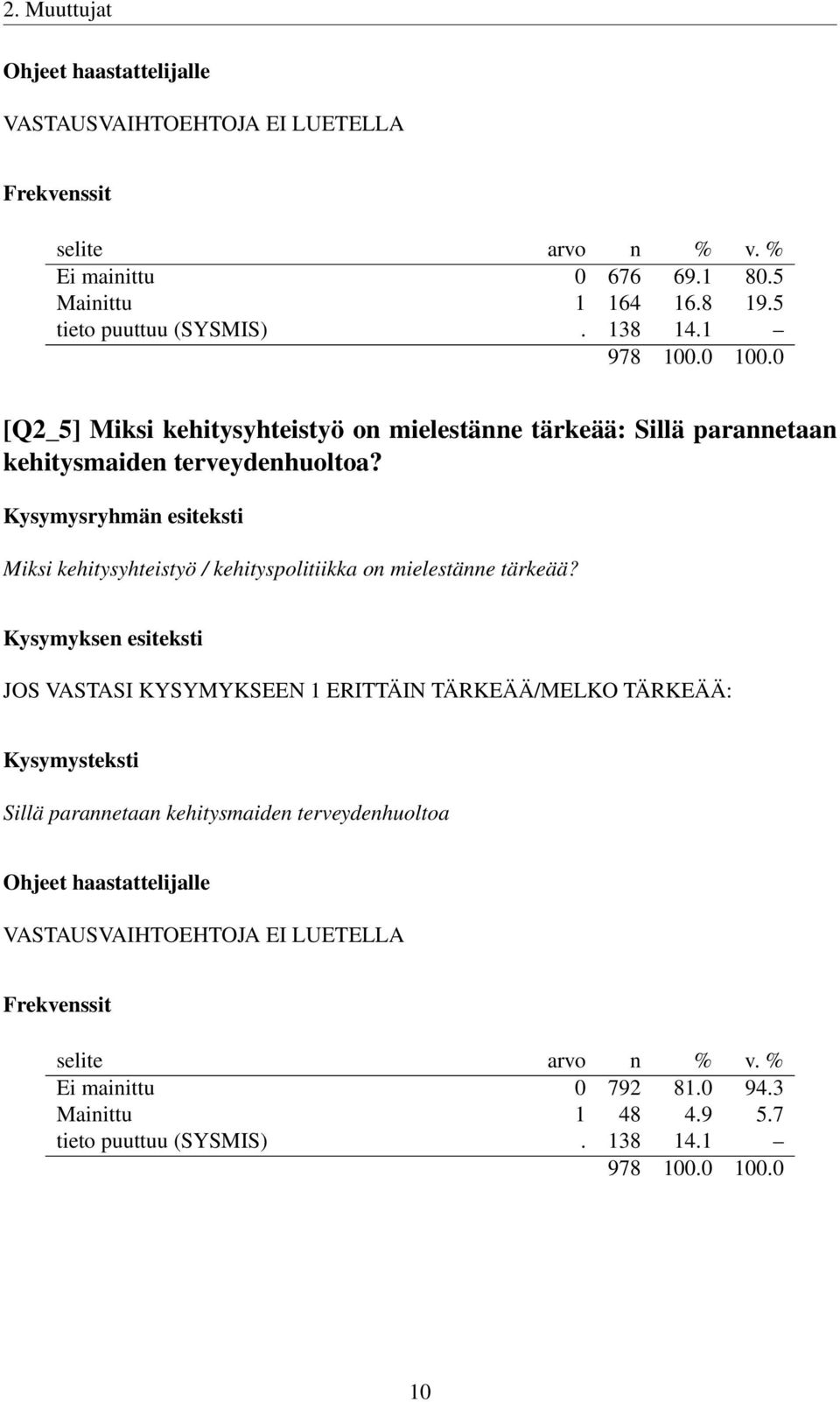 Miksi kehitysyhteistyö / kehityspolitiikka on mielestänne tärkeää?