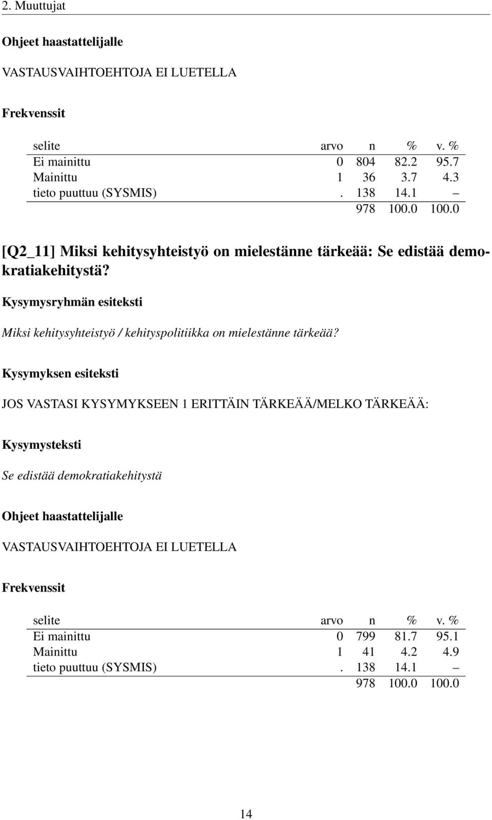 Miksi kehitysyhteistyö / kehityspolitiikka on mielestänne tärkeää?