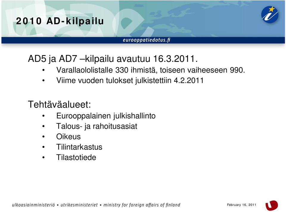 Viime vuoden tulokset julkistettiin 4.2.