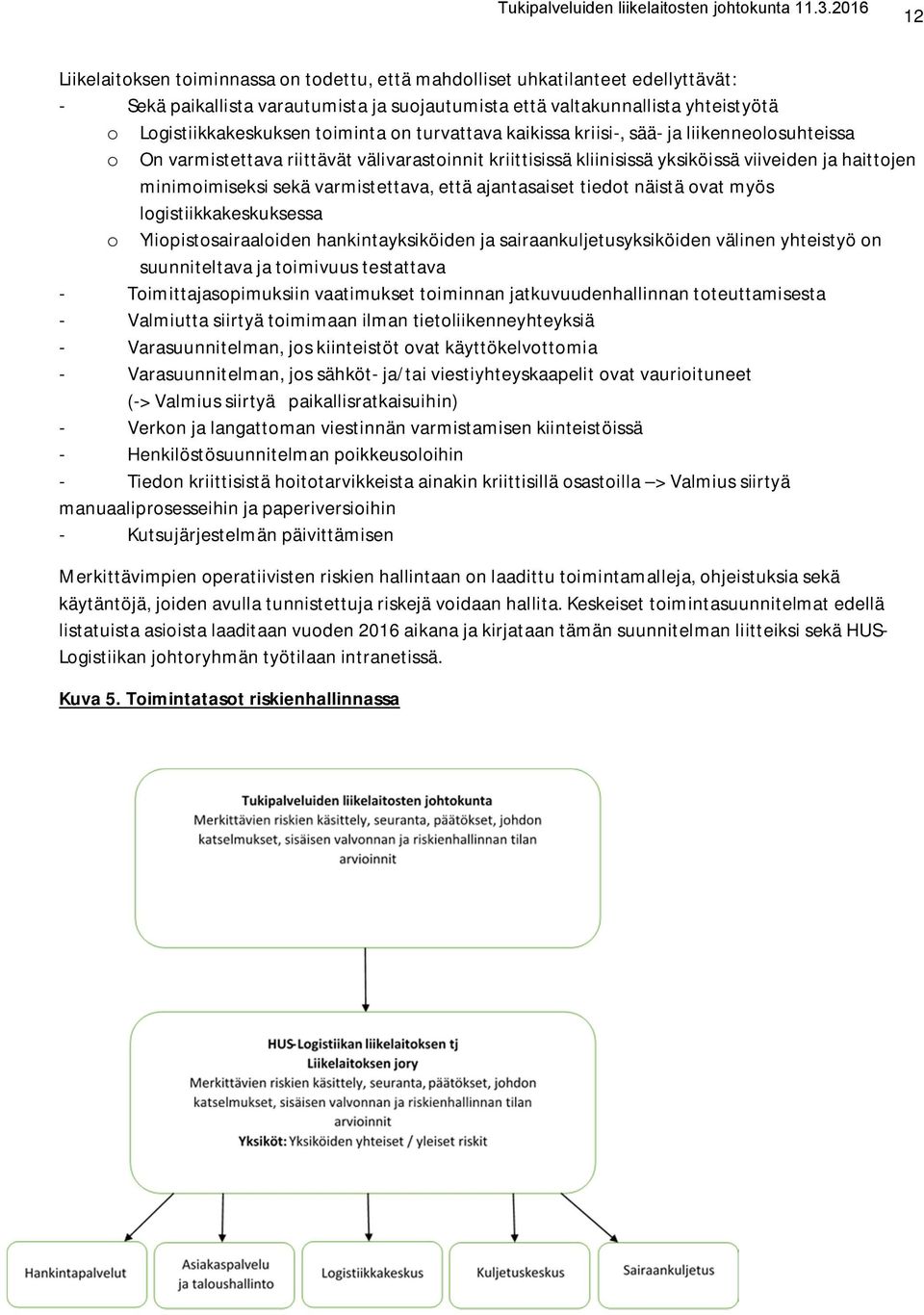 varmistettava, että ajantasaiset tiedot näistä ovat myös logistiikkakeskuksessa o Yliopistosairaaloiden hankintayksiköiden ja sairaankuljetusyksiköiden välinen yhteistyö on suunniteltava ja toimivuus