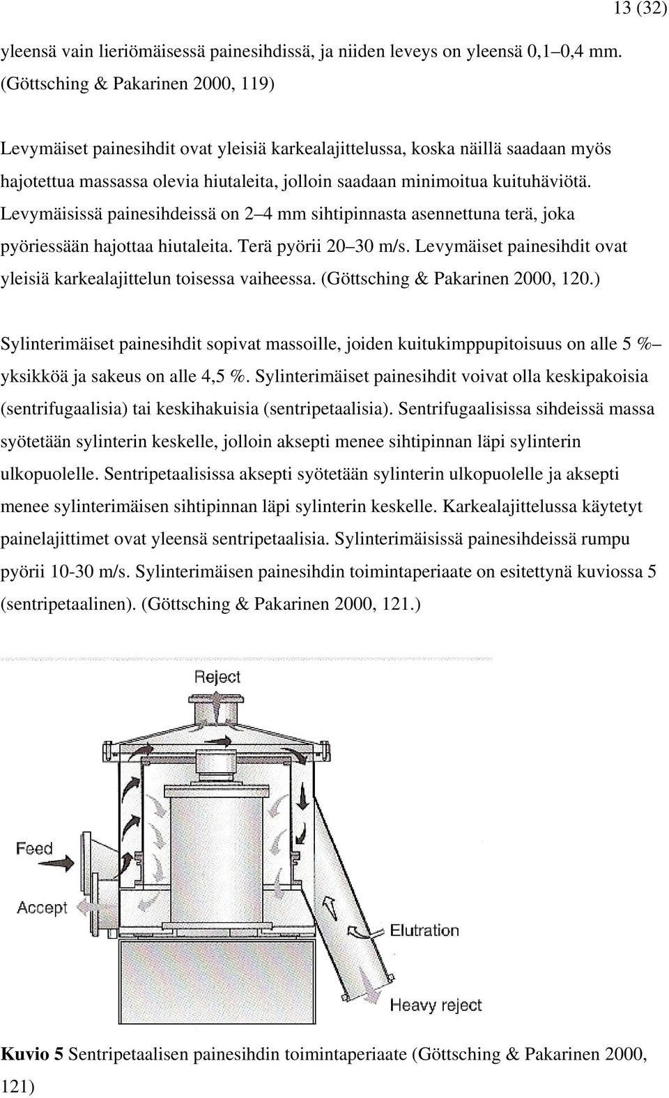 kuituhäviötä. Levymäisissä painesihdeissä on 2 4 mm sihtipinnasta asennettuna terä, joka pyöriessään hajottaa hiutaleita. Terä pyörii 20 30 m/s.