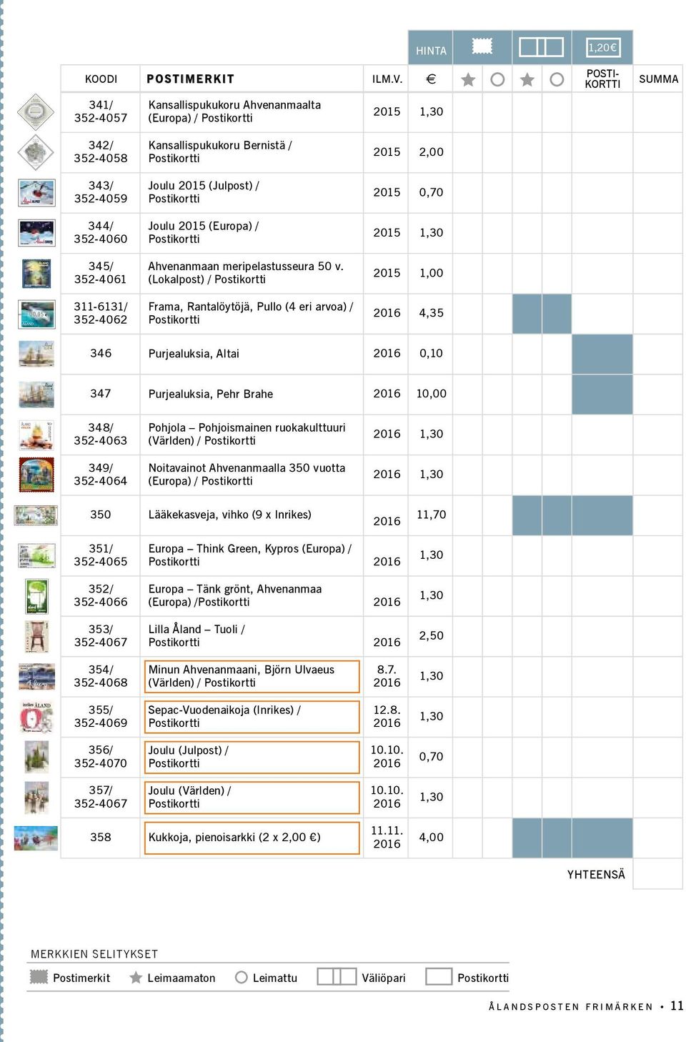 Joulu 2015 (Julpost) / Joulu 2015 (Europa) / Ahvenanmaan meripelastusseura 50 v.