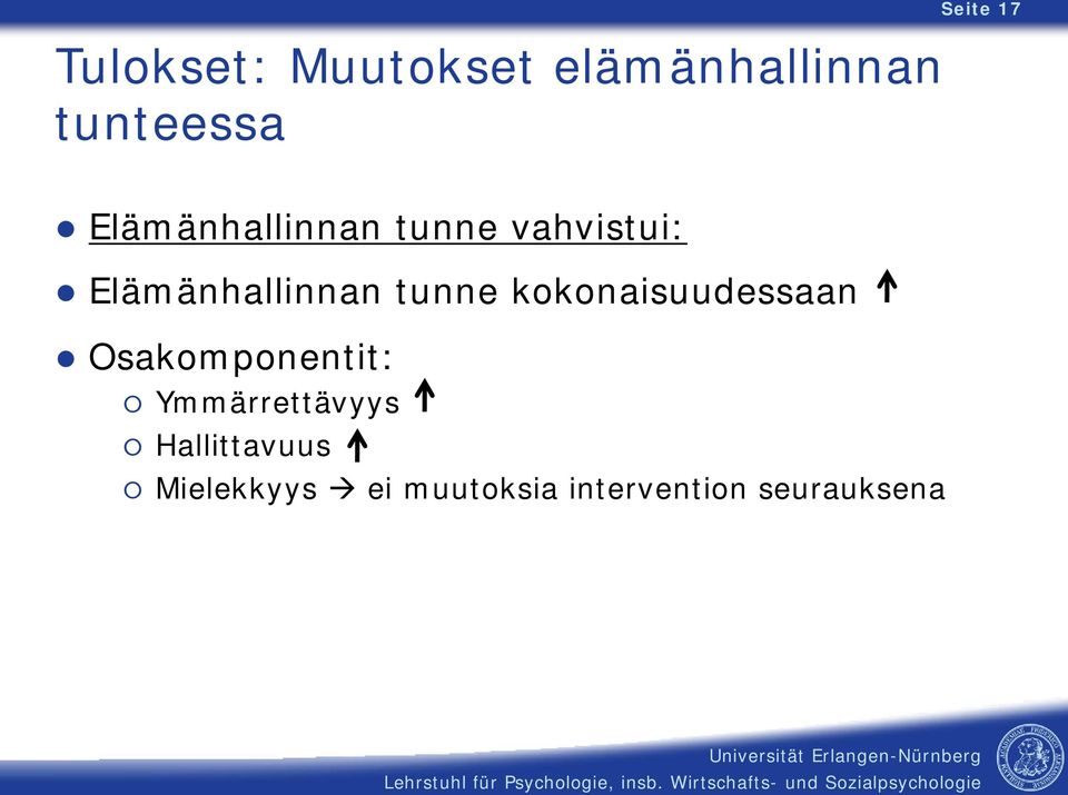 kokonaisuudessaan Osakomponentit: Ymmärrettävyys