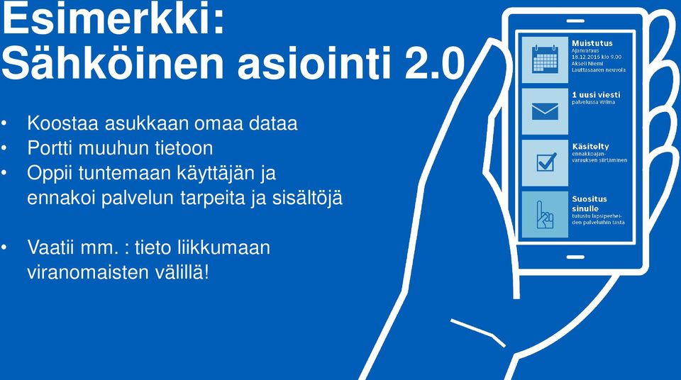 tietoon Oppii tuntemaan käyttäjän ja ennakoi