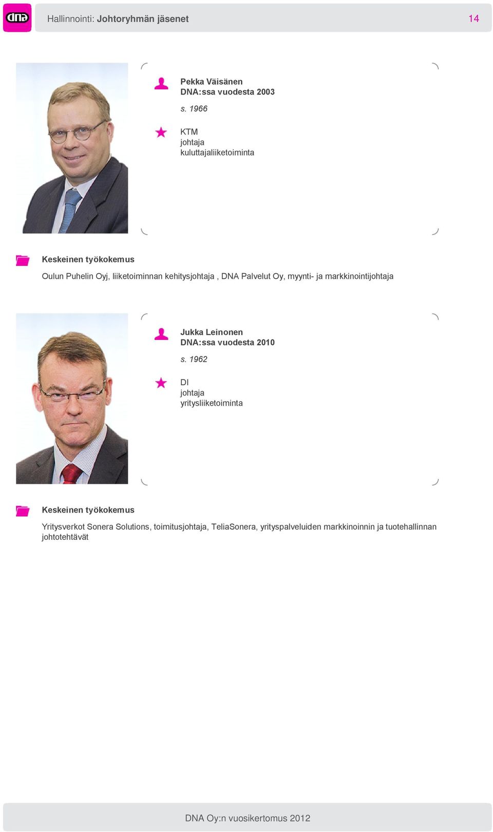 Oy, myynti- ja markkinointijohtaja Jukka Leinonen DNA:ssa vuodesta 2010 s.