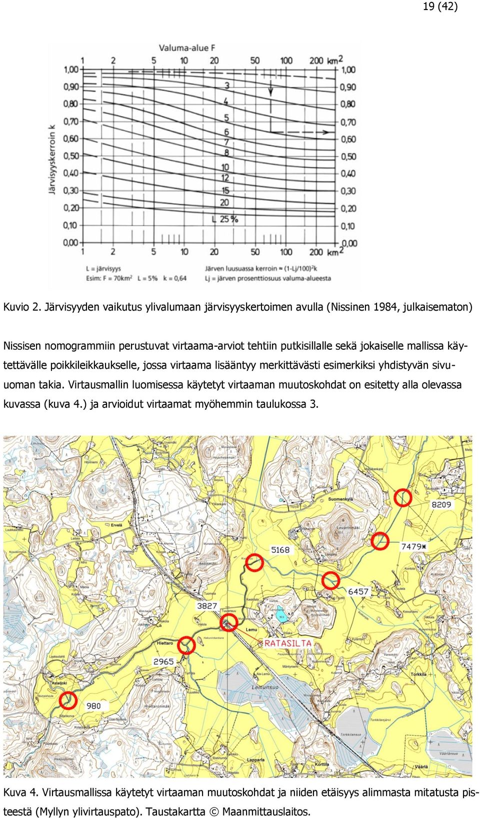 putkisillalle sekä jokaiselle mallissa käytettävälle poikkileikkaukselle, jossa virtaama lisääntyy merkittävästi esimerkiksi yhdistyvän sivuuoman takia.