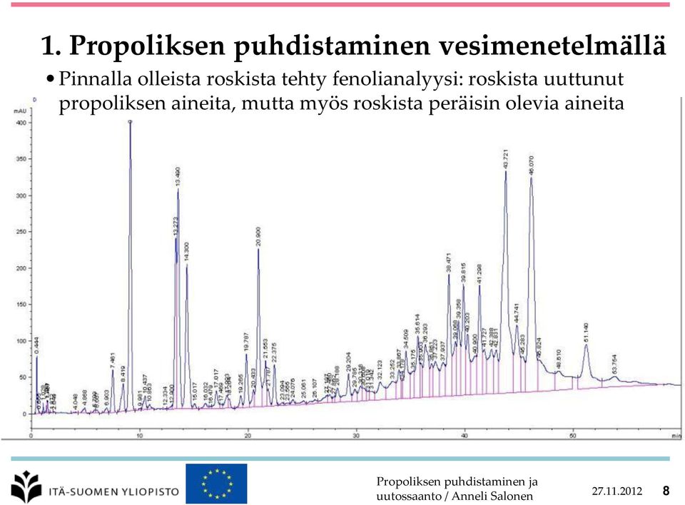 roskista uuttunut propoliksen aineita, mutta myös