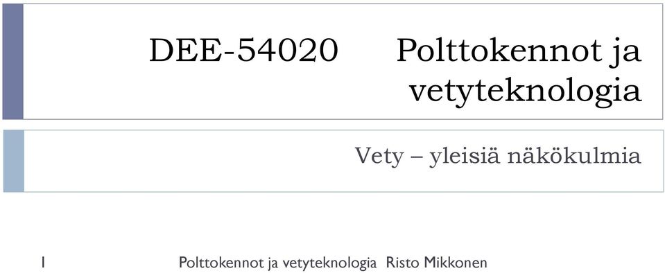 näkökulmia 1 Polttokennot