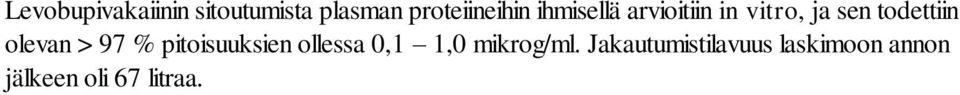 olevan > 97 % pitoisuuksien ollessa 0,1 1,0 mikrog/ml.