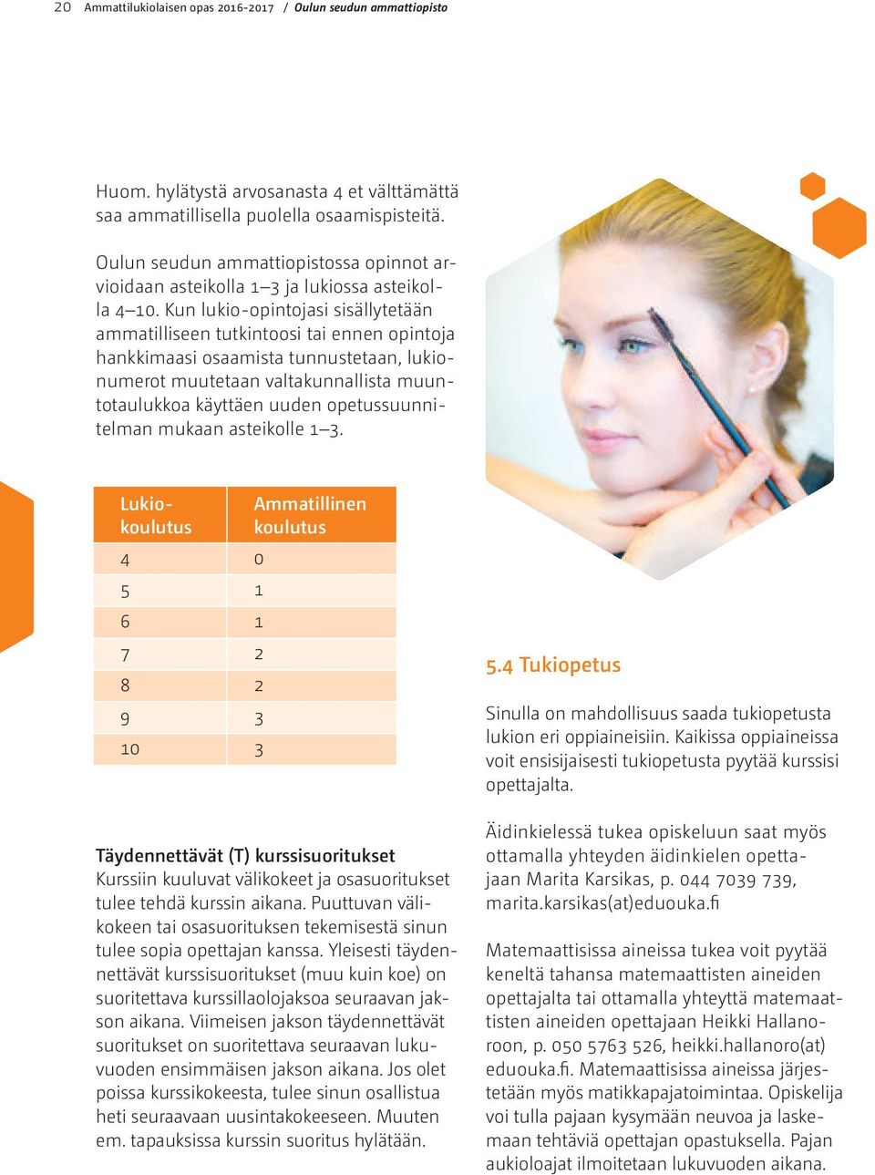 Kun lukio-opintojasi sisällytetään ammatilliseen tutkintoosi tai ennen opintoja hankkimaasi osaamista tunnustetaan, lukionumerot muutetaan valtakunnallista muuntotaulukkoa käyttäen uuden