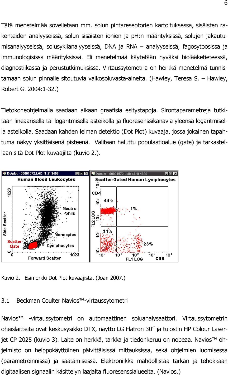 analyyseissä, fagosytoosissa ja immunologisissa määrityksissä. Eli menetelmää käytetään hyväksi biolääketieteessä, diagnostiikassa ja perustutkimuksissa.