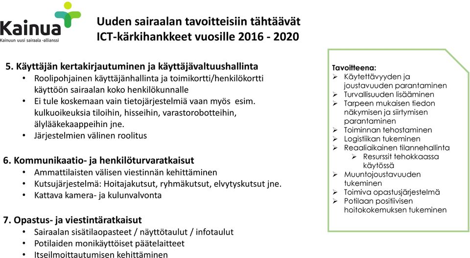 vaan myös esim. kulkuoikeuksia tiloihin, hisseihin, varastorobotteihin, älylääkekaappeihin jne. Järjestelmien välinen roolitus 6.