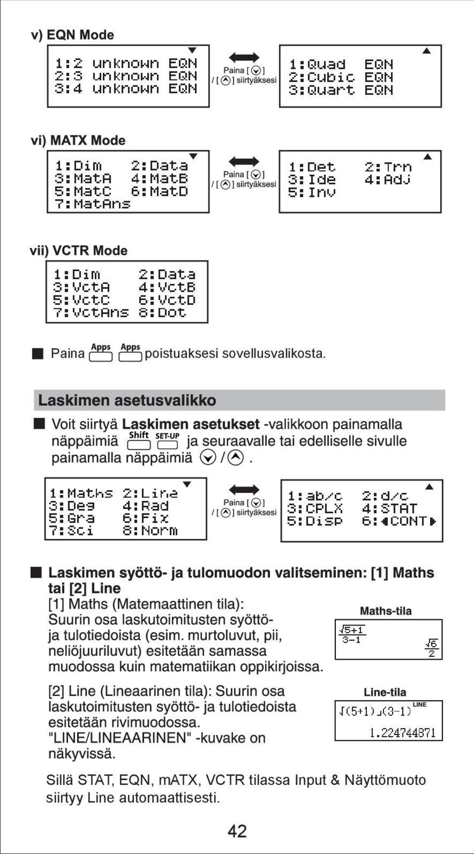 Sillä STAT, EQN, matx, VCTR