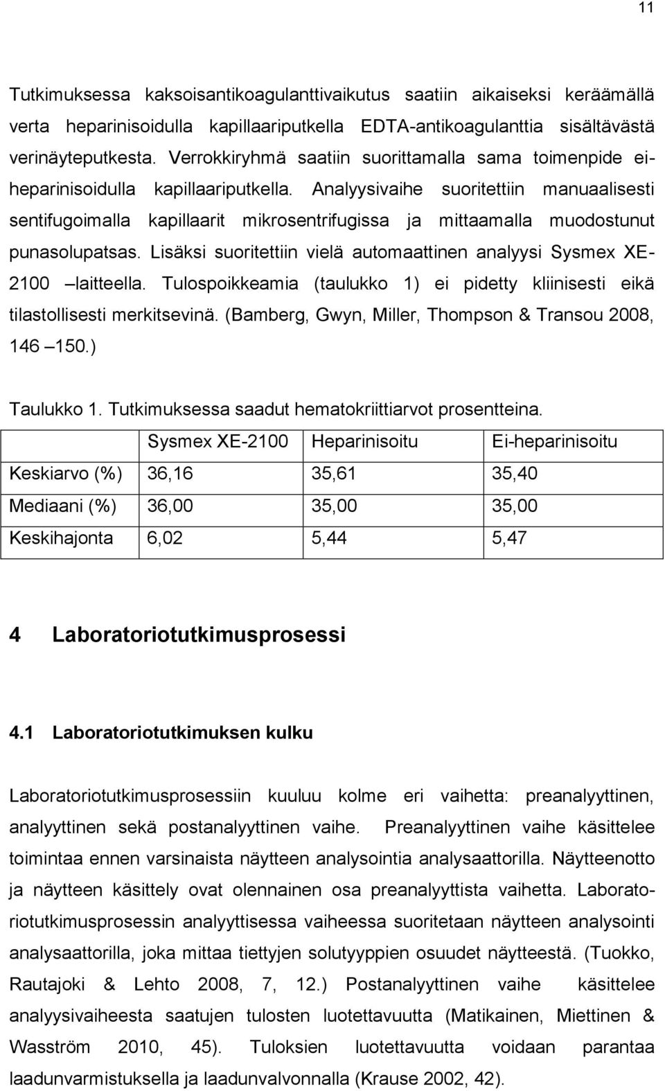 Analyysivaihe suoritettiin manuaalisesti sentifugoimalla kapillaarit mikrosentrifugissa ja mittaamalla muodostunut punasolupatsas.
