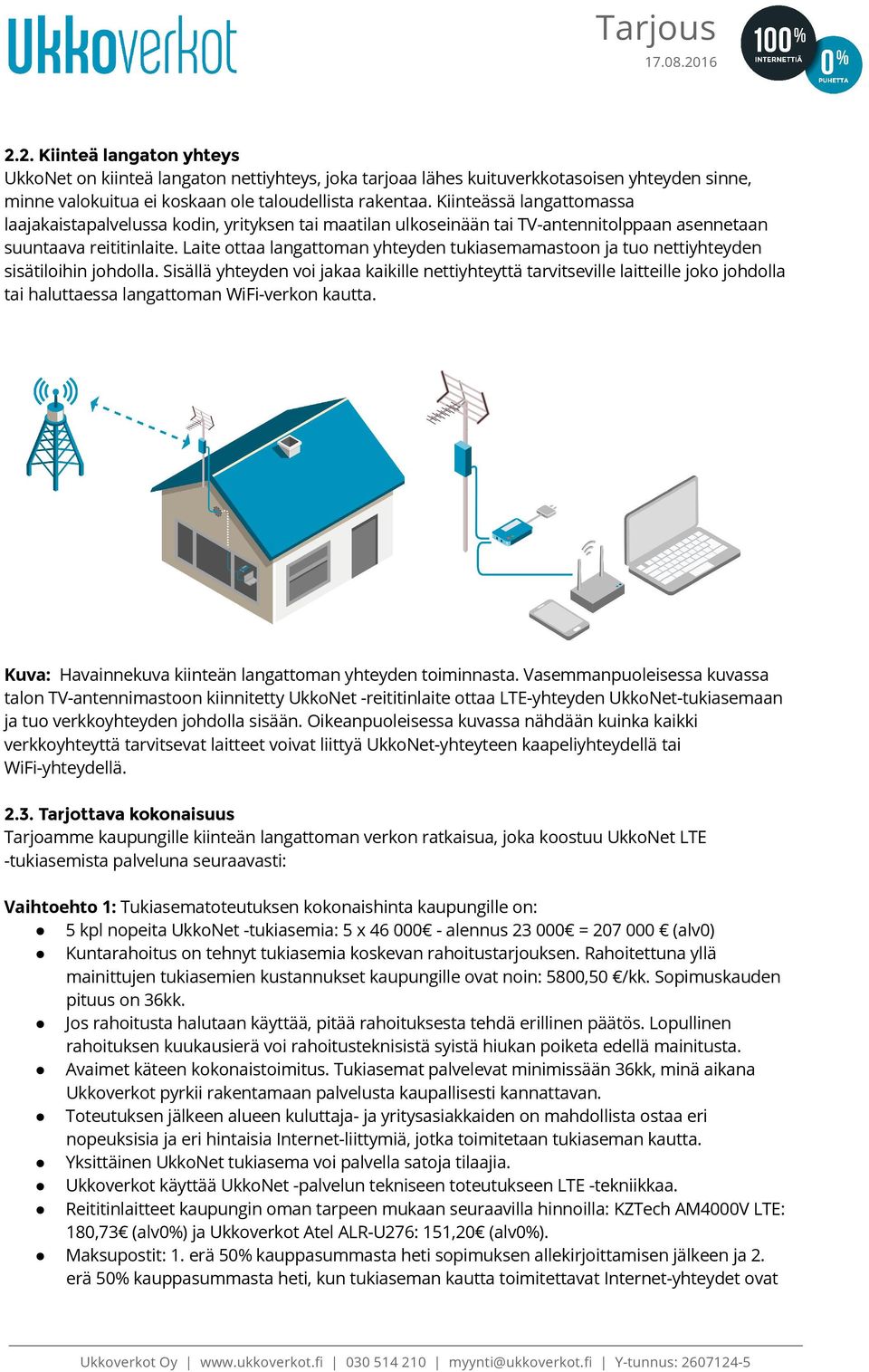 Laite ottaa langattoman yhteyden tukiasemamastoon ja tuo nettiyhteyden sisätiloihin johdolla.