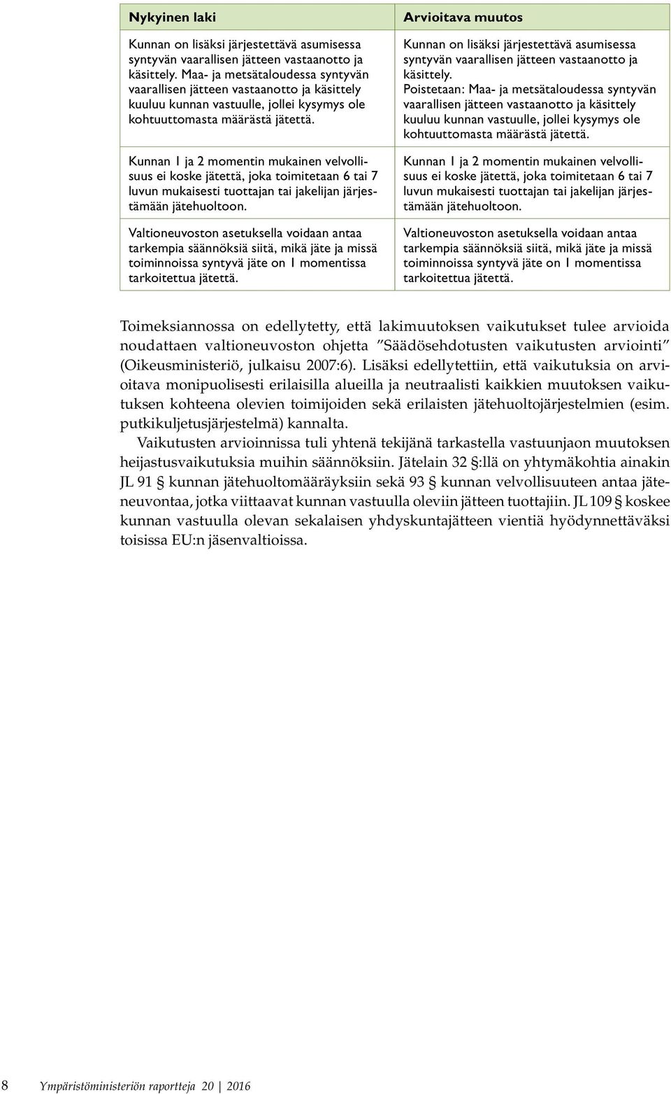 Kunnan 1 ja 2 momentin mukainen velvollisuus ei koske jätettä, joka toimitetaan 6 tai 7 luvun mukaisesti tuottajan tai jakelijan järjestämään jätehuoltoon.