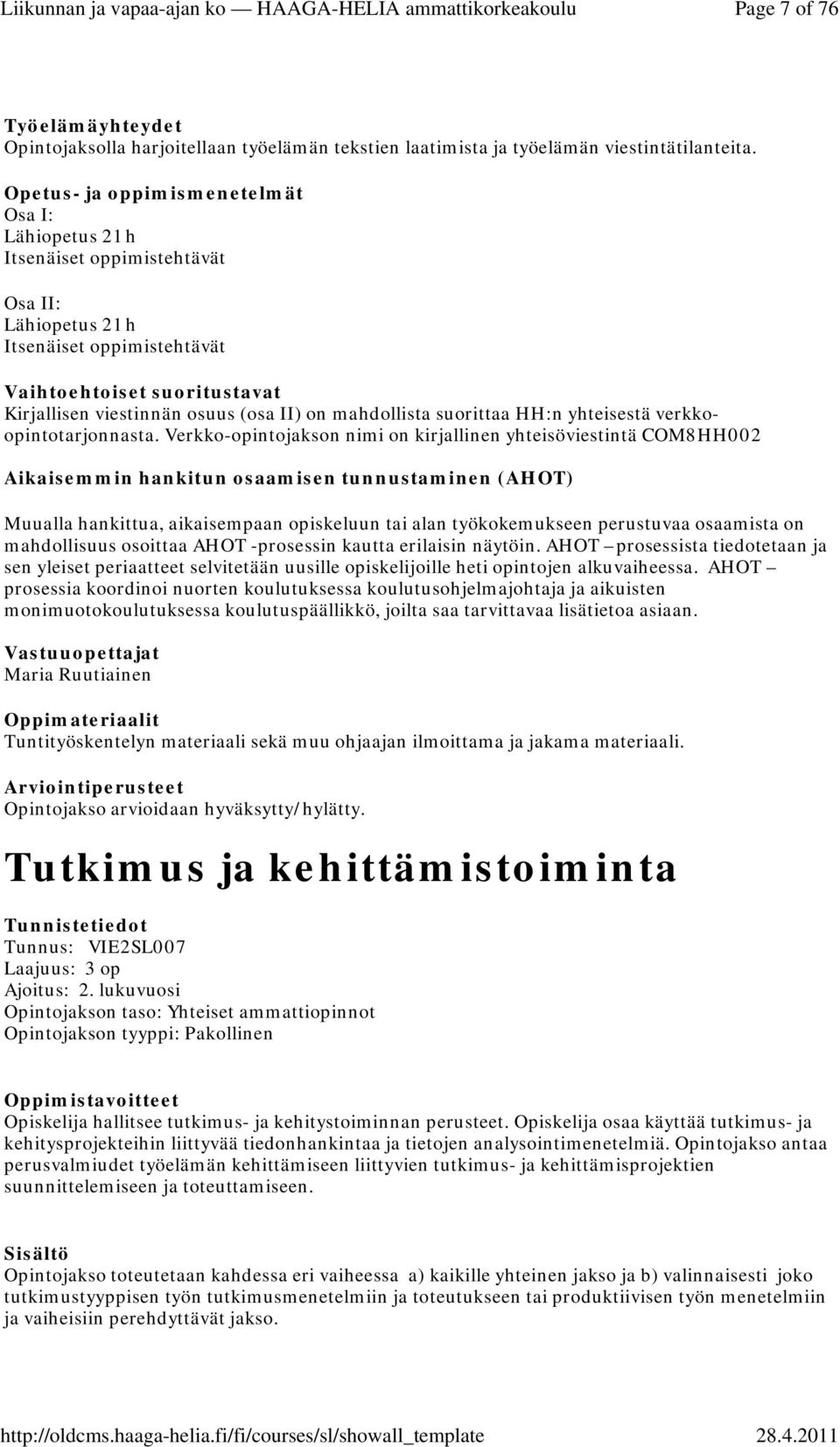 yhteisestä verkkoopintotarjonnasta.