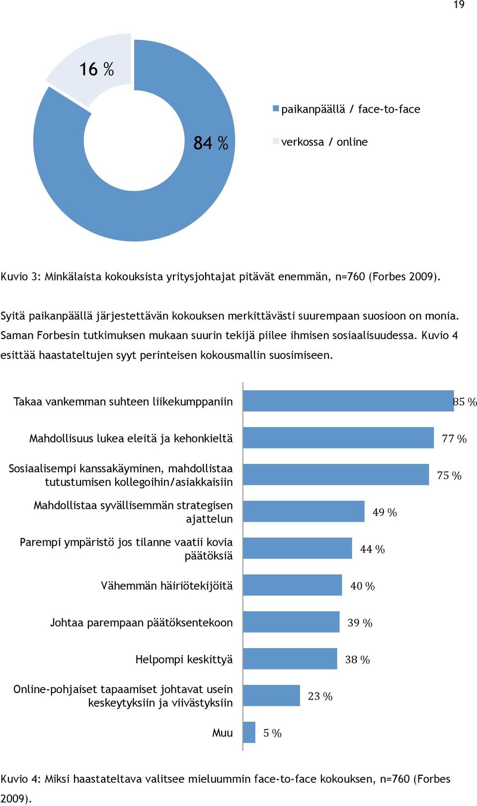 Kuvio 4 esittää haastateltujen syyt perinteisen kokousmallin suosimiseen.