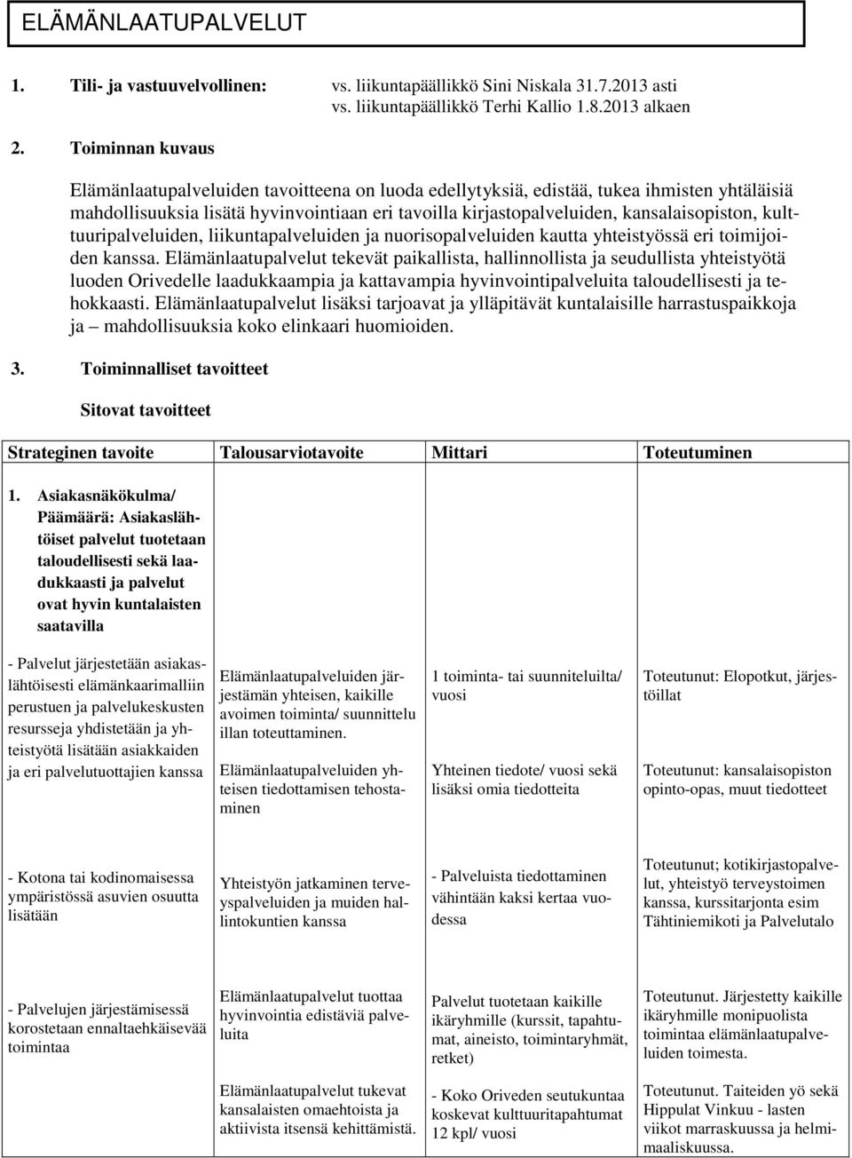 kulttuuripalveluiden, liikuntapalveluiden ja nuorisopalveluiden kautta yhteistyössä eri toimijoiden kanssa.