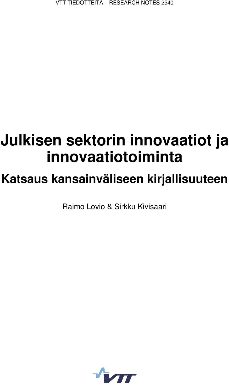 innovaatiotoiminta Katsaus