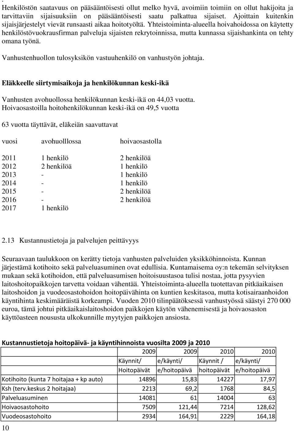 Yhteistoiminta-alueella hoivahoidossa on käytetty henkilöstövuokrausfirman palveluja sijaisten rekrytoinnissa, mutta kunnassa sijaishankinta on tehty omana työnä.