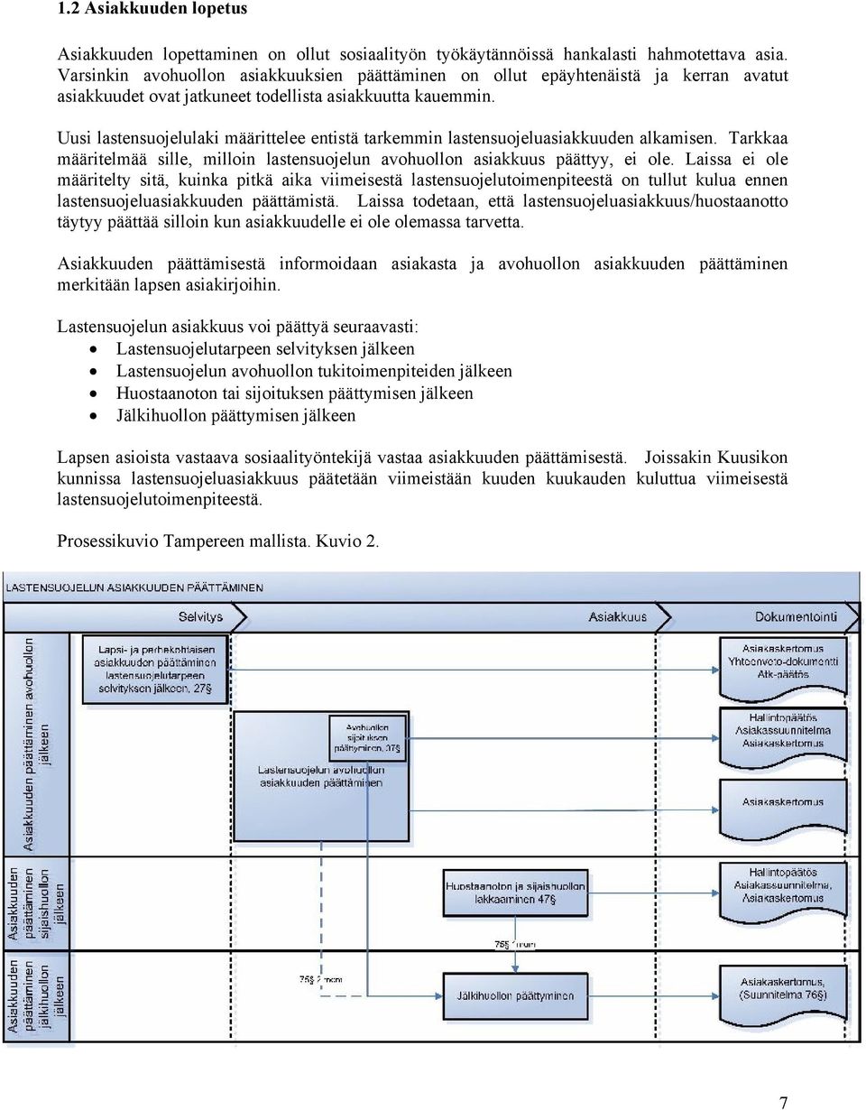 Uusi lastensuojelulaki määrittelee entistä tarkemmin lastensuojeluasiakkuuden alkamisen. Tarkkaa määritelmää sille, milloin lastensuojelun avohuollon asiakkuus päättyy, ei ole.