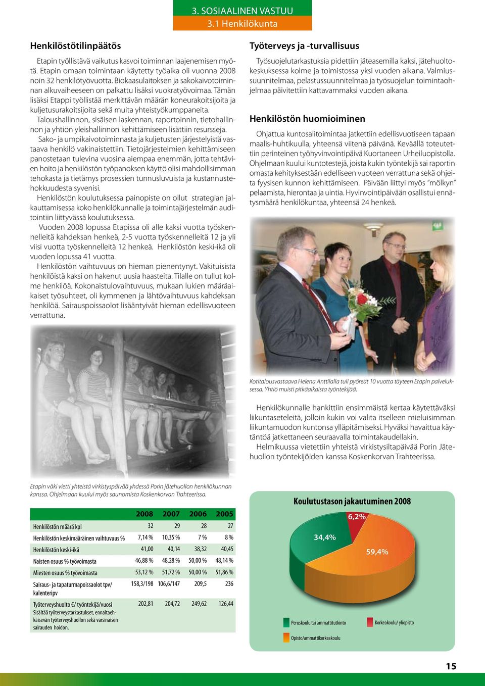 Tämän lisäksi Etappi työllistää merkittävän määrän koneurakoitsijoita ja kuljetusurakoitsijoita sekä muita yhteistyökumppaneita.